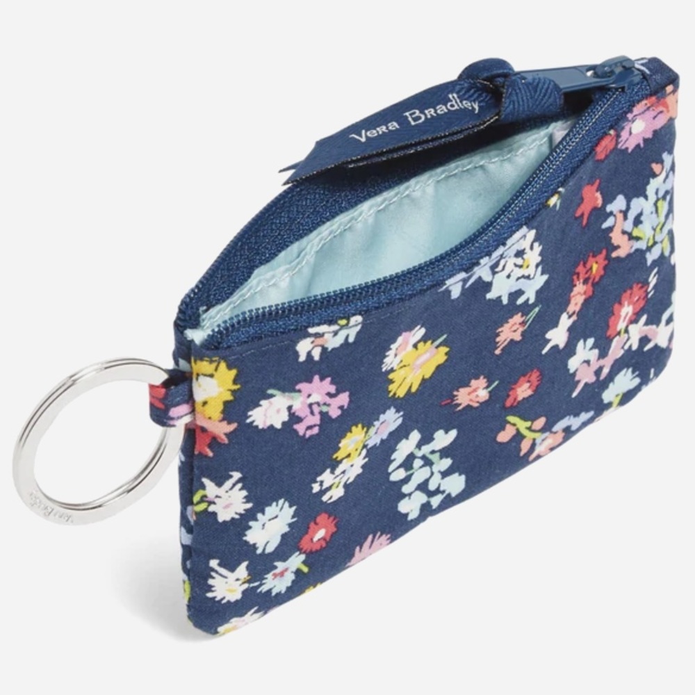 Vera Bradley Factory Style Zip ID Case Scattered Wildflowers nwt - Picture 2 of 2